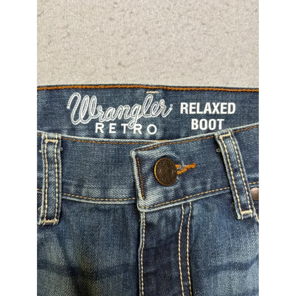 Wrangler Jeans Mens 29x32 Blue Retro Relaxed Boot 10WRT20RT Cotton Denim